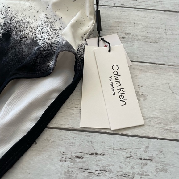 Calvin Klein Women's Printed High Waist Bikini Bottoms Swimsuit Black - Picture 5 of 8